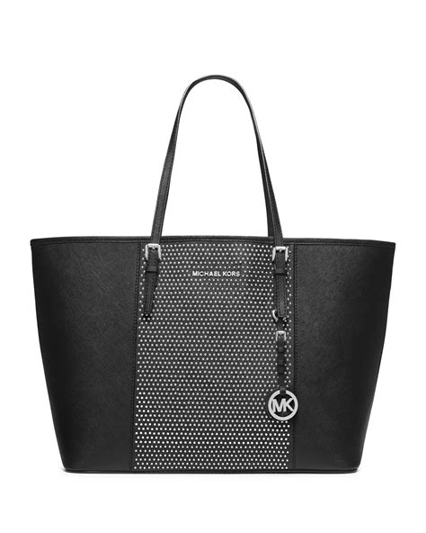 michael kors micro stud jet set travel tote|michael kors travel tote large.